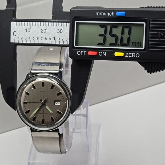 Timex Viscount 1971 Silver Date Watch Self Winding Retro Don Juan By Flatau Cuff - Picture 5 of 11